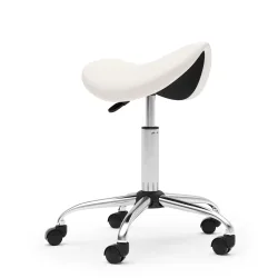 Sattelhocker Drehstuhl weiss