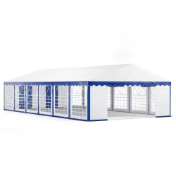 Profi PVC Partyzelt 6 x 12 m blau/weiss