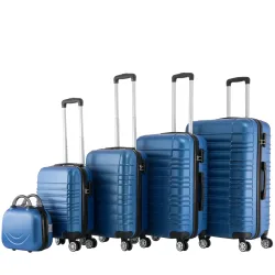 Reisekoffer Hartschalenkoffer AVA 5er Set blau