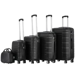 Reisekoffer Hartschalenkoffer AVA 5er Set schwarz