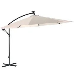 Sonnenschirm Ampelschirm BAY mit LED 350 cm weiss