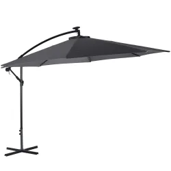 Sonnenschirm Ampelschirm BAY mit LED 350 cm anthrazit