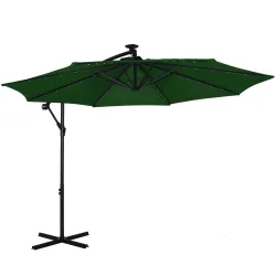 Sonnenschirm Ampelschirm BAY mit LED 300 cm grün
