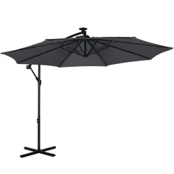 Sonnenschirm Ampelschirm BAY mit LED 300 cm anthrazit