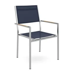 Gartenstuhl ELA TEAK Edelstahl schwarz