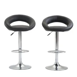 Barhocker WANDA 2er Set schwarz