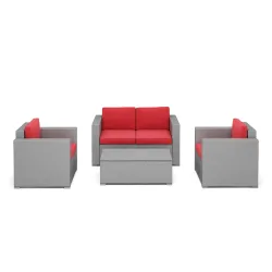 Ersatzkissen für Rattanlounge VENEZIA rot