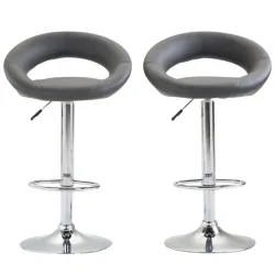 Barhocker WANDA 2er Set anthrazit