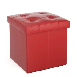 Sitzwürfel Leder BEN rot