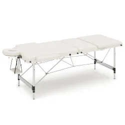 Massageliege 3-Zonen Alu weiss