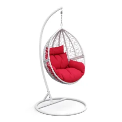 Hängesessel mit Gestell PANAMA weiss/rot