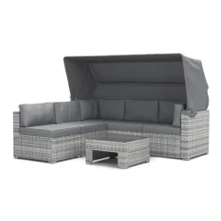 Rattanlounge COMO grau/anthrazit