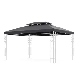 Dach Gartenpavillon ZEN 4 x 3 m anthrazit