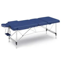 Massageliege 3-Zonen Alu blau