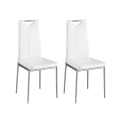 Esszimmerstuhl Leder IVO 2er Set weiss