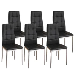 Esszimmerstuhl Leder MARC 6er Set schwarz