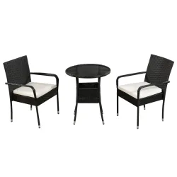 Gartenset Rattan FLORIDA schwarz