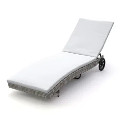 Liegestuhl Rattan LAVI grau