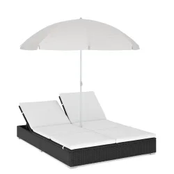 Sonnenbett Rattan JAMILIA schwarz