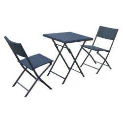 Gartenmöbel Set LAGO Rattan schwarz