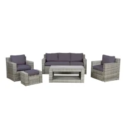 Kissenbezug Set für Rattanlounge MANILA 10-teilig anthrazit