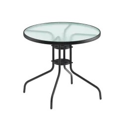 Gartentisch rund 60 cm schwarz