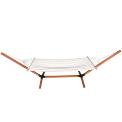 Hängematte beige mit Gestell eckig 400 cm