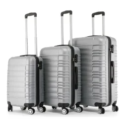 Reisekoffer Hartschalenkoffer AVA 3er Set silber