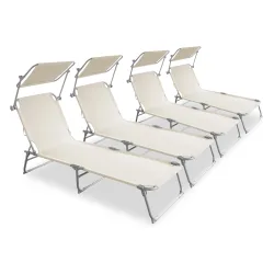 Liegestuhl LETTINO 4er Set beige