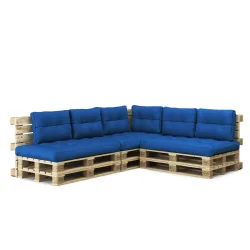 Palettenlounge ASCONA inkl. Kissen blau
