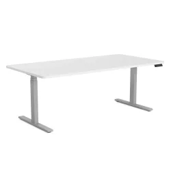 Stehpult elektrisch PREMIUM weiss/grau 180 x 90 cm