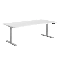 Stehpult elektrisch PREMIUM weiss/grau 200 x 92 cm