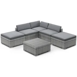 Rattanlounge TEXAS grau/anthrazit