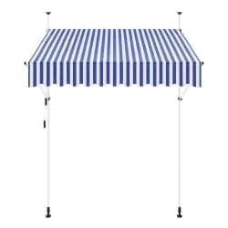Balkonmarkise 200 x 120 cm blau/weiss