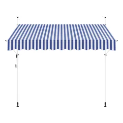 Balkonmarkise 300 x 120 cm blau/weiss
