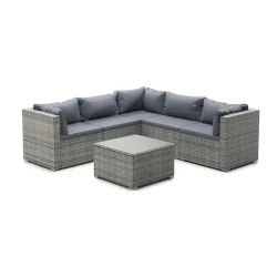 Rattanlounge CANBERRA grau/anthrazit