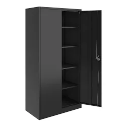 Aktenschrank mit 5 Böden 90 x 180 cm schwarz