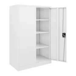 Aktenschrank mit 4 Böden 90 x 140 cm weiss