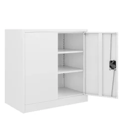 Aktenschrank mit 3 Böden 90 x 90 cm weiss