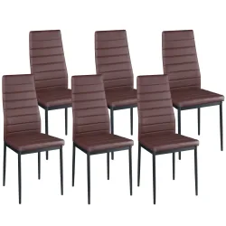 Esszimmerstuhl Leder TIM 6er Set braun