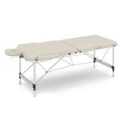Massageliege 2-Zonen Alu beige