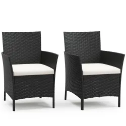 Rattanstühle JASMINA 2er Set schwarz
