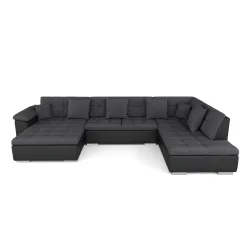 Ecksofa ARIA links anthrazit/schwarz