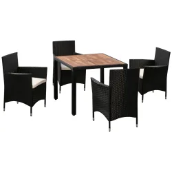 Rattangarnitur ALBA 1 Tisch und 4 Stühle
