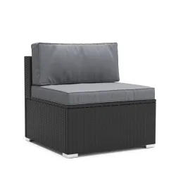 Mittelteil Rattanlounge KRETA schwarz/anthrazit