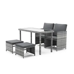 Gartenset Rattan BASTIA grau