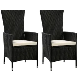 Rattanstühle LIMNOS 2er Set schwarz