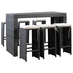 Rattan Bar Set ANDORRA grau