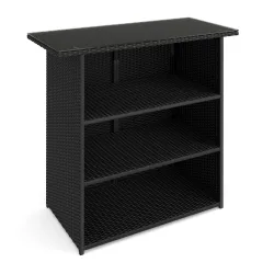 Rattan Bartheke MILANO schwarz