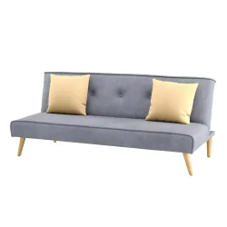 Schlafsofa Samt LEA grau